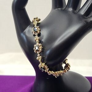 Gold Vermeil Sterling Silver Deep Blue Sapphire Bracelet